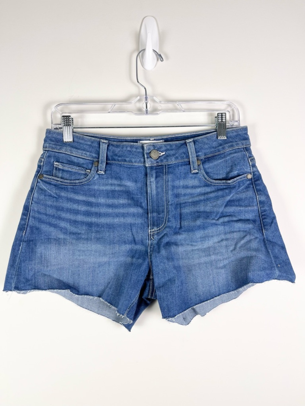 PAIGE Women’s Jimmy Jimmy Short Size 27 High-Rise Blue Denim Cutoff Shorts